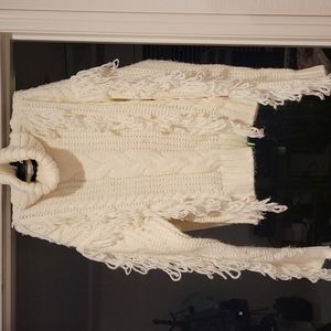 Forever 21 knitted sweater top white ivory cream sz medium